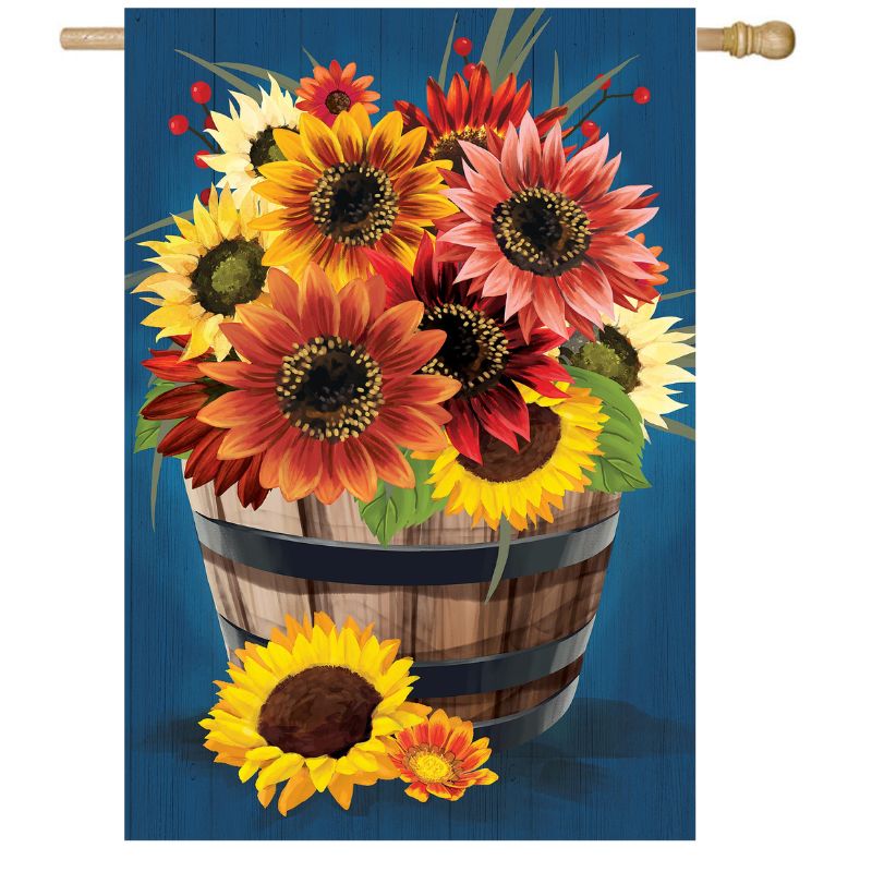 Barrel Of Blooms & Pumpkins  Flag